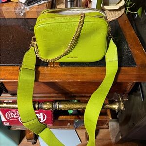 Michael Kors Vibrant Green Crossbody Bag and the dust bag.  Tag on DB